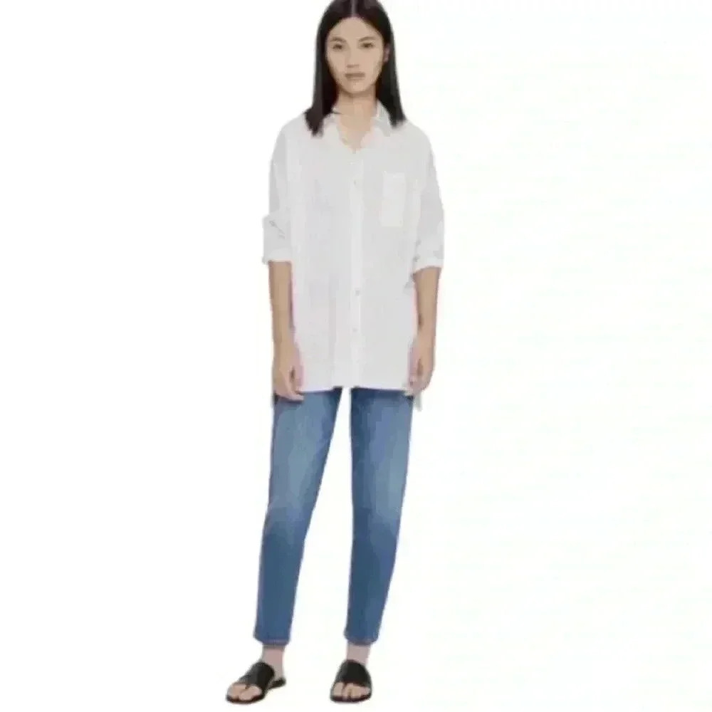 Eileen Fisher Organic Cotton Petite Straight Leg Jeans 6